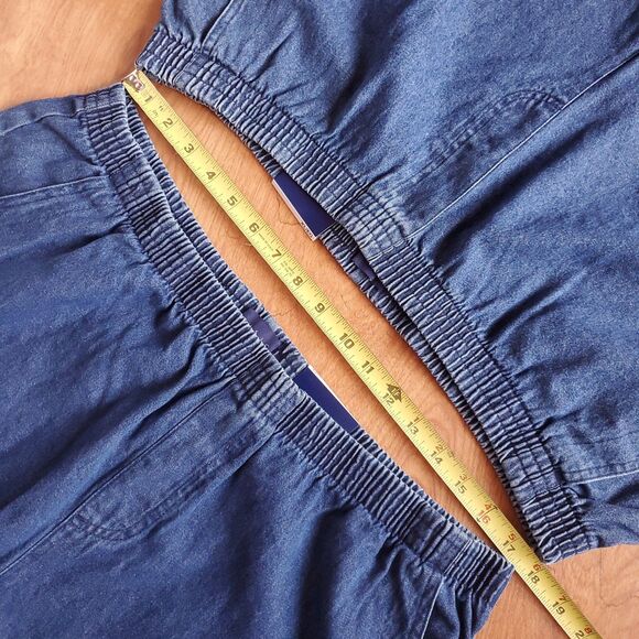 Basic Edition Jean Shorts Womens XL Lot of 2 Blue Denim Pockets Elastic Waist - Picture 7 of 9